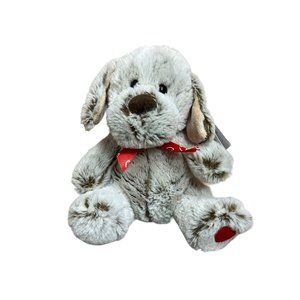 Walmart Dog Plush Puppy Stuffed Animal Valentines Toy Frosted Heart Foot Bow 8”
